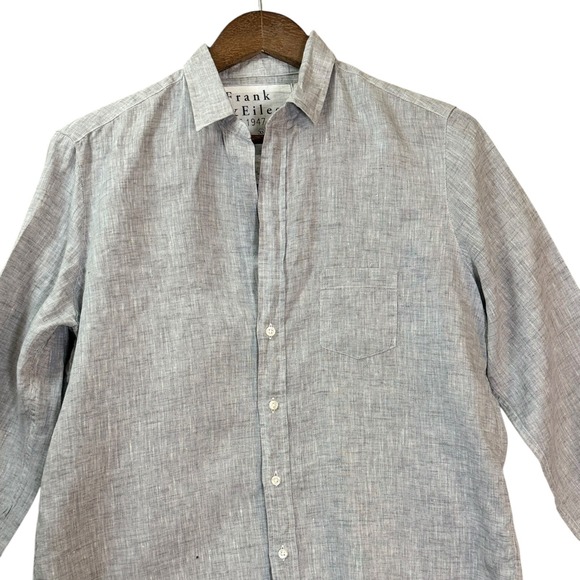 Frank & Eileen Womens Eileen Button Up Linen Shirt XS Gray Lightweight Coastal - Picture 4 of 9